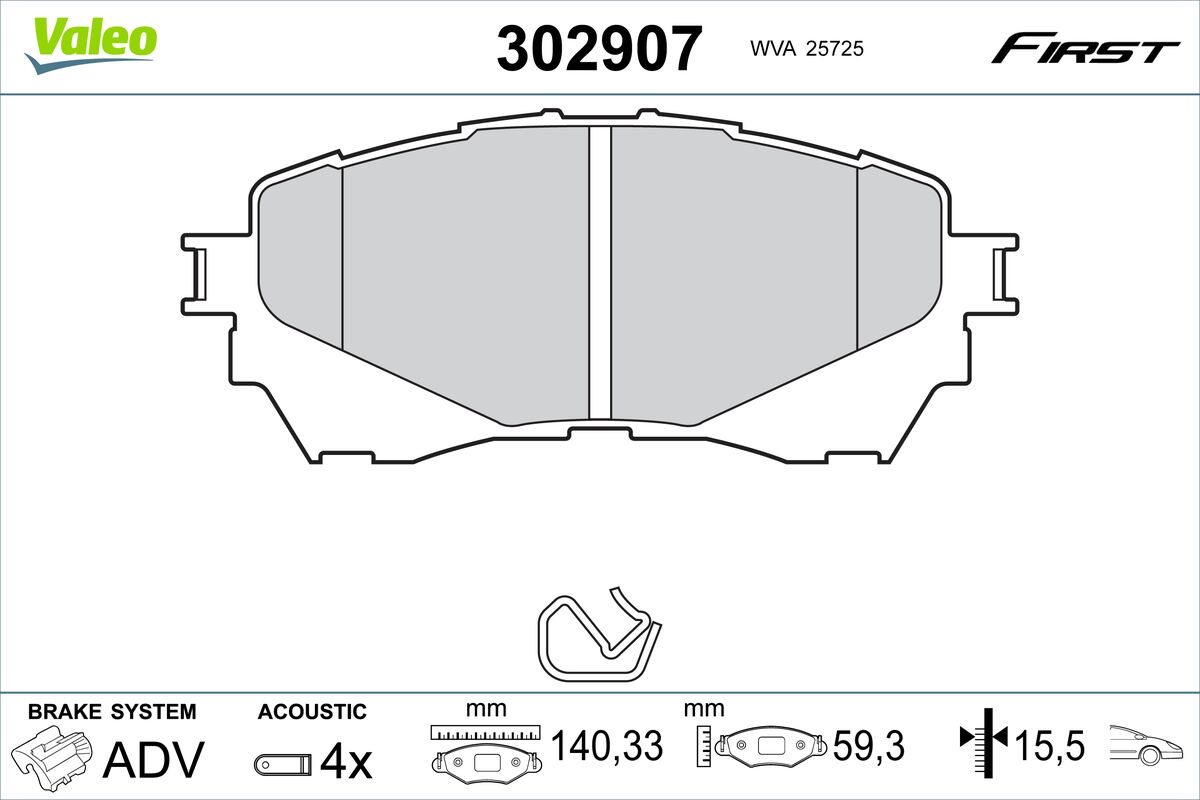 VALEO Fékbetét, mind 302907_VALEO